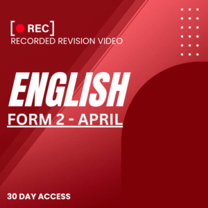 RRV – ENGLISH -FORM 2 – APRIL – 2025