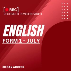 RRV – ENGLISH -FORM 1 – JULY – 2025