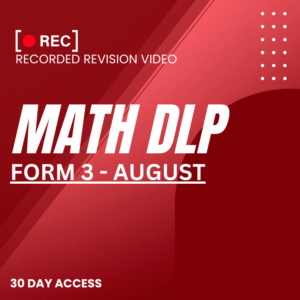 RRV – MATH DLP-FORM 3 – AUGUST– 2025