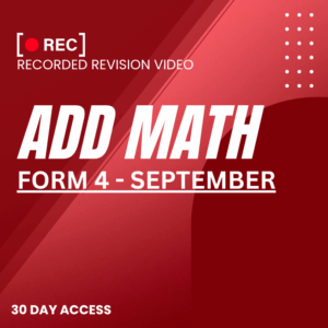 RRV – ADD MATH – FORM 4 – SEPTEMBER – 2025